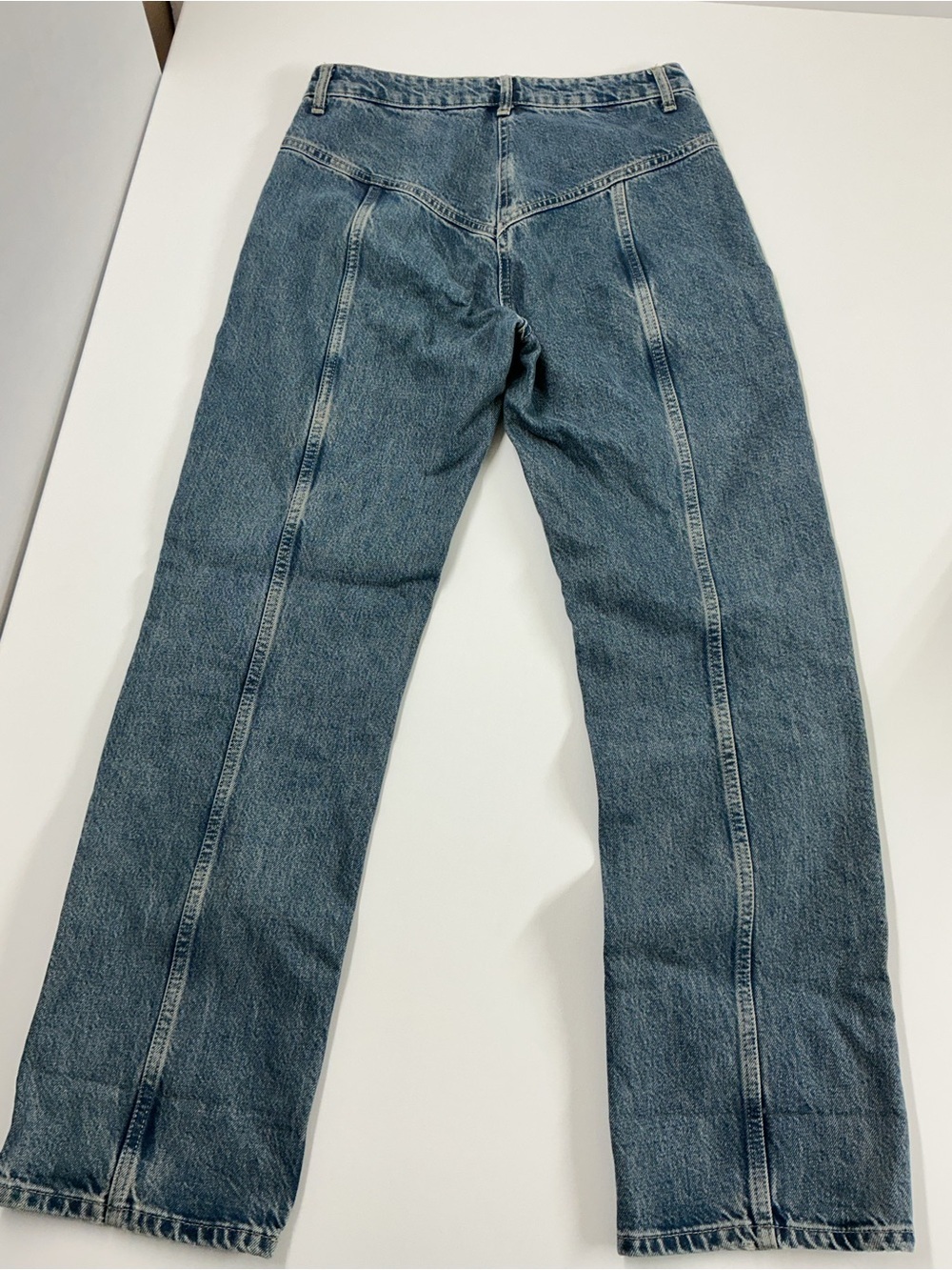 Zara Light Blue High-Rise Straight Leg Jeans - Picture 4 of 5